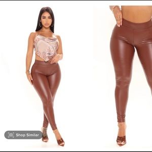 FashionNova Chocolate Leather Pants